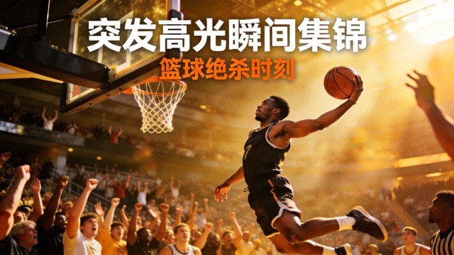 突发高光瞬间集锦封面，篮球运动员完成绝杀投篮